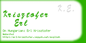 krisztofer erl business card